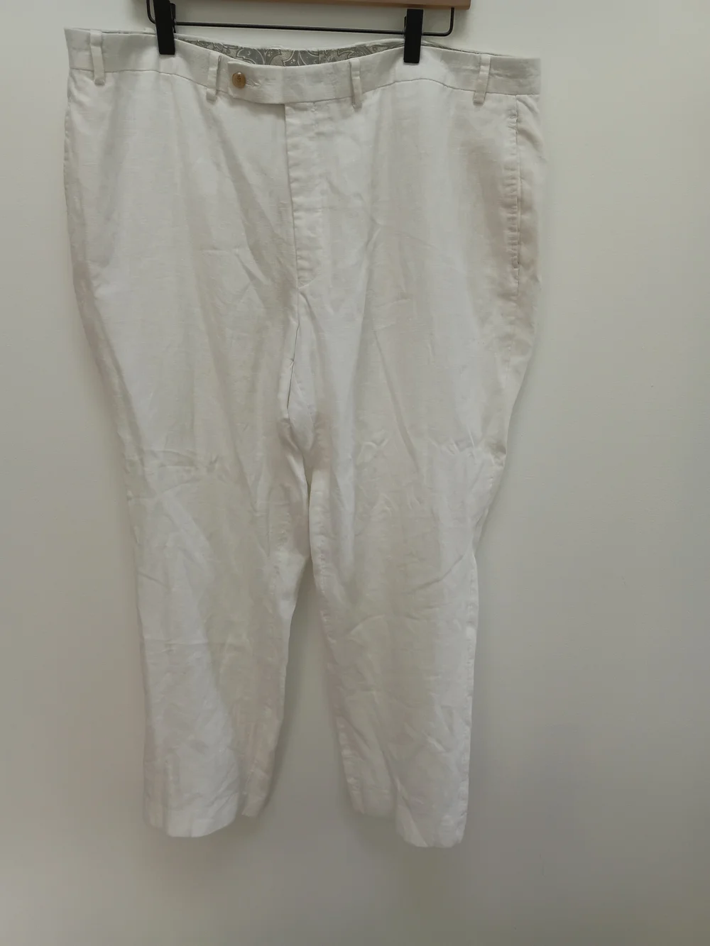 Ralph Lauren Men's White 100% Linen Straight Pants 42x30
